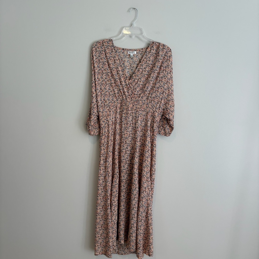 Aura Rayon Maxi Floral Dress